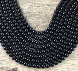 8mm Shiny Black Agate Bead | Fashion Jewellery Outlet | Fashion Jewellery Outlet