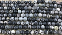 6mm Black Stone Beads | Fashion Jewellery Outlet | Fashion Jewellery Outlet