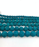 Teal blue lava bead strands