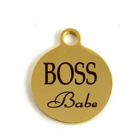 Boss Babe Round Personalized Charm | Fashion Jewellery Outlet | Fashion Jewellery Outlet