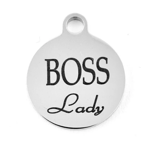 Boss Lady Round Personalized Charm | Fashion Jewellery Outlet | Fashion Jewellery Outlet