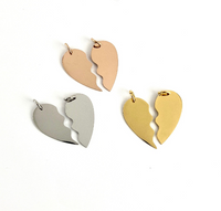 Custom Broken Heart Laser Engraved Charms | Fashion Jewellery Outlet | Fashion Jewellery Outlet