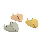 Custom Broken Heart Laser Engraved Charms | Fashion Jewellery Outlet | Fashion Jewellery Outlet