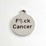 F#ck Cancer Laser Engraved Charm | Fashion Jewellery Outlet | Fashion Jewellery Outlet