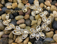 Floral Designer Champagne Stone Bridal Bracelet | Fashion Jewellery Outlet | Fashion Jewellery Outlet
