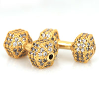 Cz Micro Pave Gold Dumb Bell Bead | Fashion Jewellery Outlet | Fashion Jewellery Outlet