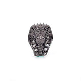 Cz Micro Pave Gunmetal Egyptian Pharaoh Bead | Fashion Jewellery Outlet | Fashion Jewellery Outlet