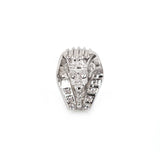 Cz Pave Micro Pave Silver Egyptian Head Bead| Fashion Jewellery Outlet | Fashion Jewellery Outlet