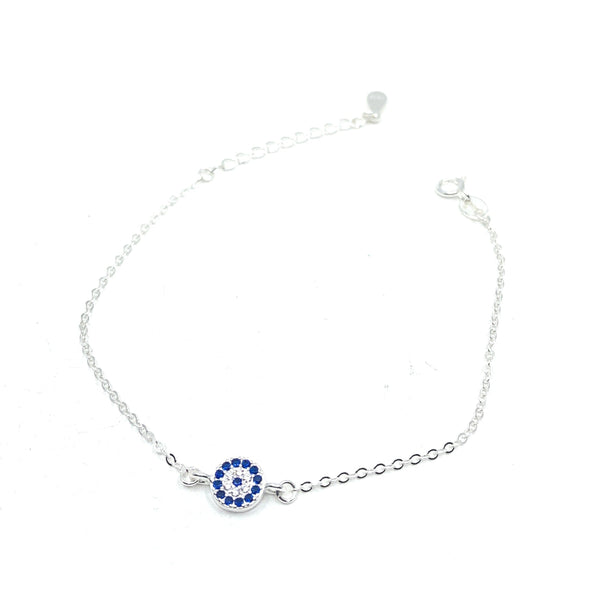 Minimalist Evil Eye Curb chain Bracelet with extension | Fashion Jewellery Outlet