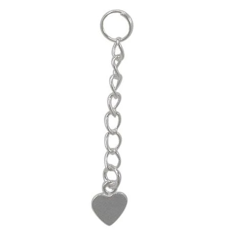 Sterling Silver Extender Chain with Heart| Fashion Jewellery Outlet | Fashion Jewellery Outlet