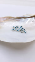 8mm White and Blue Sterling Silver Evil Eye Charm | Fashion Jewellery Outlet | Fashion Jewellery Outlet