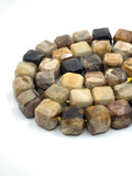 Wood Jasper Gemstone Cube Beads
