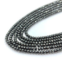  Faceted Rondelle Hematite Beads
