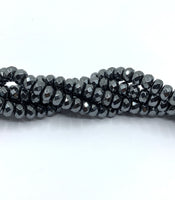 Faceted Rondelle hematite gemstone beads