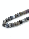 Faceted Rondelle White and black opal beads