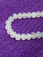 Faceted Rondelle White Agate Beads