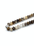Faceted Rondelle Wood Jasper Beads