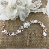 Crystal Bracelet Fancy Oval Shape Bridal | Fashion Jewellery Outlet | Fashion Jewellery Outlet