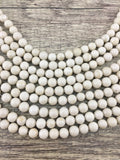 4mm Fossil Beads, Ivory Round Beads | Fashion Jewellery Outlet | Fashion Jewellery Outlet