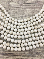 10mm Fossil Beads, Ivory Round Beads | Fashion Jewellery Outlet | Fashion Jewellery Outlet