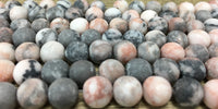 6mm Frosted Pink Zebra Jasper Bead | Fashion Jewellery Outlet | Fashion Jewellery Outlet