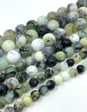 6mm, 8mm and 10mm green opal round beads