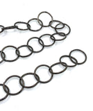 Circle in circle link chain, gunmetal color