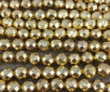 4mm Gold Faceted Hematite Bead | Fashion Jewellery Outlet | Fashion Jewellery Outlet