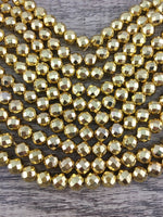 6mm Gold Faceted Hematite Bead | Fashion Jewellery Outlet | Fashion Jewellery Outlet