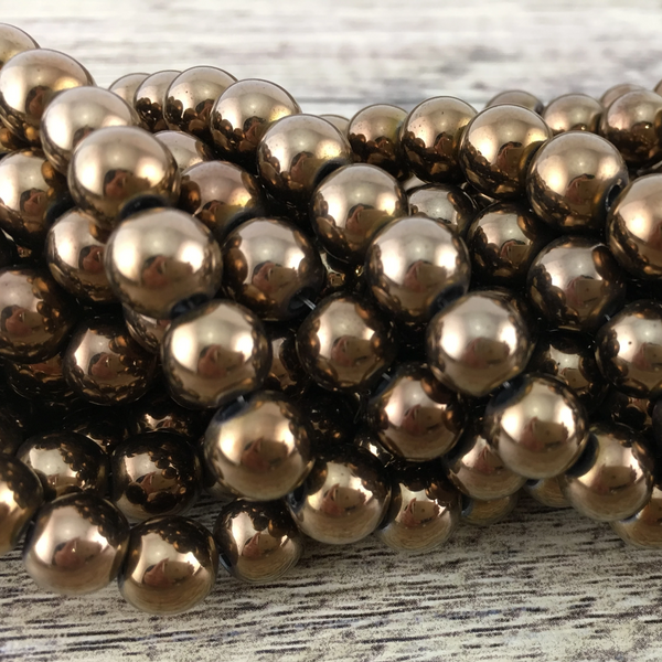 6mm Bronze Hematite Bead | Fashion Jewellery Outlet | Fashion Jewellery Outlet