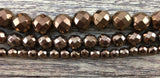 8mm Bronze Faceted Hematite Bead | Fashion Jewellery Outlet | Fashion Jewellery Outlet