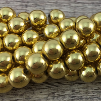 10mm Gold Hematite Bead | Fashion Jewellery Outlet | Fashion Jewellery Outlet