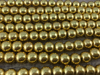 8mm Gold Hematite Bead | Fashion Jewellery Outlet | Fashion Jewellery Outlet
