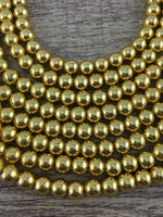 8mm Gold Hematite Bead | Fashion Jewellery Outlet | Fashion Jewellery Outlet