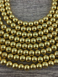 6mm Gold Hematite Bead | Fashion Jewellery Outlet | Fashion Jewellery Outlet