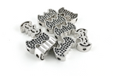 Cz Pave Bead, Micro Pave Bead, Silver | Fashion Jewellery Outlet | Fashion Jewellery Outlet