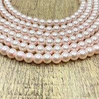 8mm Faux Glass Pearl Bead Blush Pink | Fashion Jewellery Outlet | Fashion Jewellery Outlet