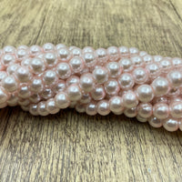 8mm Faux Glass Pearl Bead Blush Pink | Fashion Jewellery Outlet | Fashion Jewellery Outlet