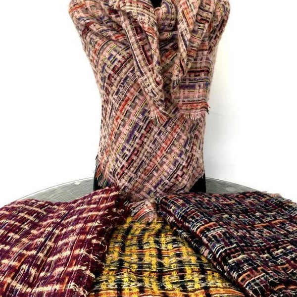 Checkered Blanket Scarf Long, Winter Scarf | Fashion Jewellery Outlet | Fashion Jewellery Outlet