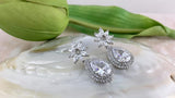Bridal Cubic Zirconia Earrings Flower | Fashion Jewellery Outlet | Fashion Jewellery Outlet