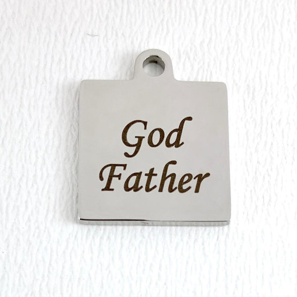 God Father Square Personalized Charm | Fashion Jewellery Outlet | Fashion Jewellery Outlet