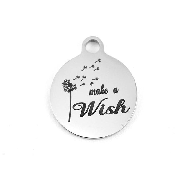 Make a Wish Dandelion Round Custom Charm | Fashion Jewellery Outlet | Fashion Jewellery Outlet