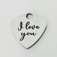 I love you Laser Engraved Charms | Fashion Jewellery Outlet | Fashion Jewellery Outlet