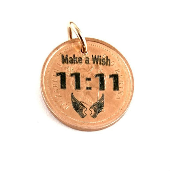 Make a Wish 11:11 Laser Engraved Penny Charm| Fashion Jewellery Outlet | Fashion Jewellery Outlet