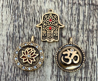 Gold Plated Om Stainless Steel Charm | Fashion Jewellery Outlet | Fashion Jewellery Outlet