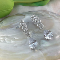 Bridal Cubic Zirconia Earrings, 18K Plated | Fashion Jewellery Outlet | Fashion Jewellery Outlet