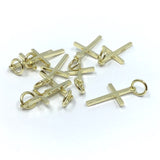 Gold Sterling Silver Cross Charm | Fashion Jewellery Outlet | Fashion Jewellery Outlet