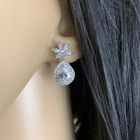 Silver Bridal Cubic Zirconia Earrings | Fashion Jewellery Outlet | Fashion Jewellery Outlet