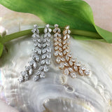 Bridal Cubic Zirconia Earrings, 18K Plated | Fashion Jewellery Outlet | Fashion Jewellery Outlet