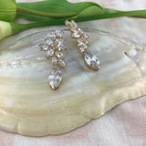 Bridal Gold Cubic Zirconia Earrings | Fashion Jewellery Outlet | Fashion Jewellery Outlet